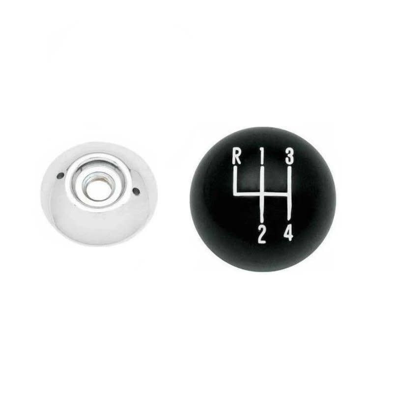 5/16&#39;&#39; Muncie Two Piece Shift Knob, Black Knob &amp; Chrome Base