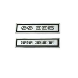 1968 Chevelle &quot;396&quot; Door Panel Emblems w/ Mounting Clips- Pair