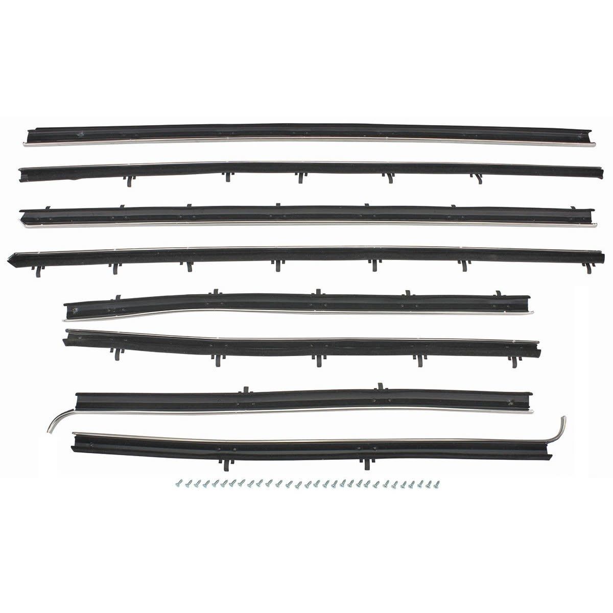 1966-67 Chevelle 8-Pc Inner &amp; Outer Window Felts - OE Style - Coupe