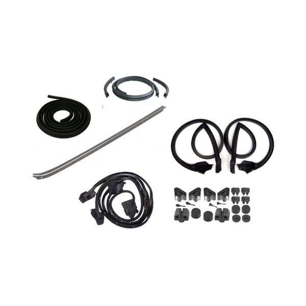 1970-81 Camaro Weatherstrip Kit 2-Piece Felts w/ Chrome Bead