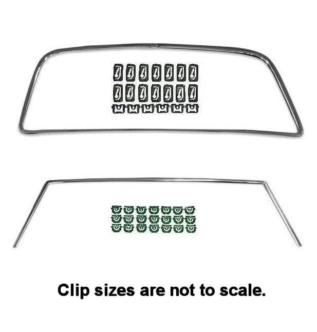 1968-72 Chevelle Front &amp; Rear Window Trim Kit w/Clip Set