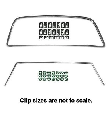 1968-72 Chevelle Front &amp; Rear Window Trim Kit w/Clip Set