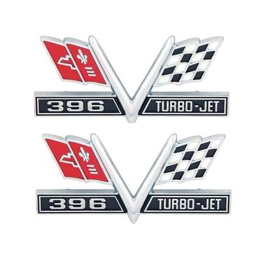 1967 Camaro / 1966-67 Chevelle 396 V-Flag Fender Emblem - Pair