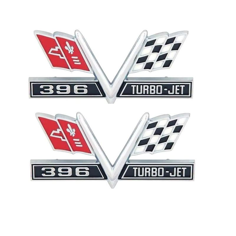 1967 Camaro / 1966-67 Chevelle 396 V-Flag Fender Emblem - Pair