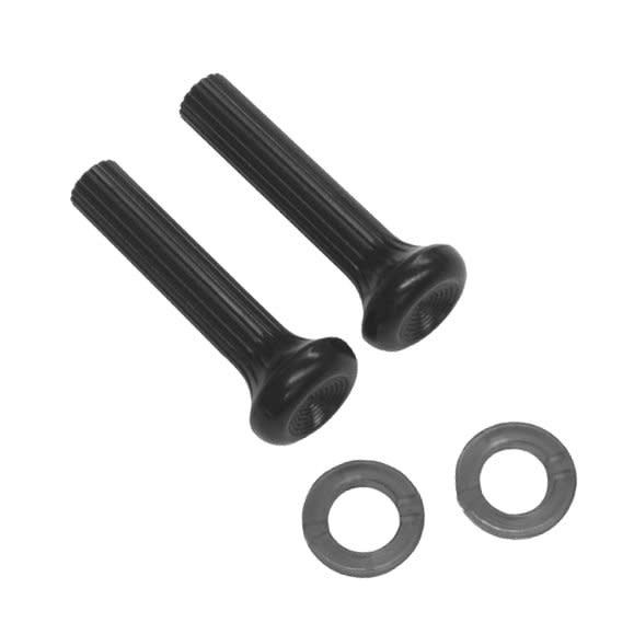 1968 Camaro Firebird Dash Vent Pull Knobs Pair Black Ferrules