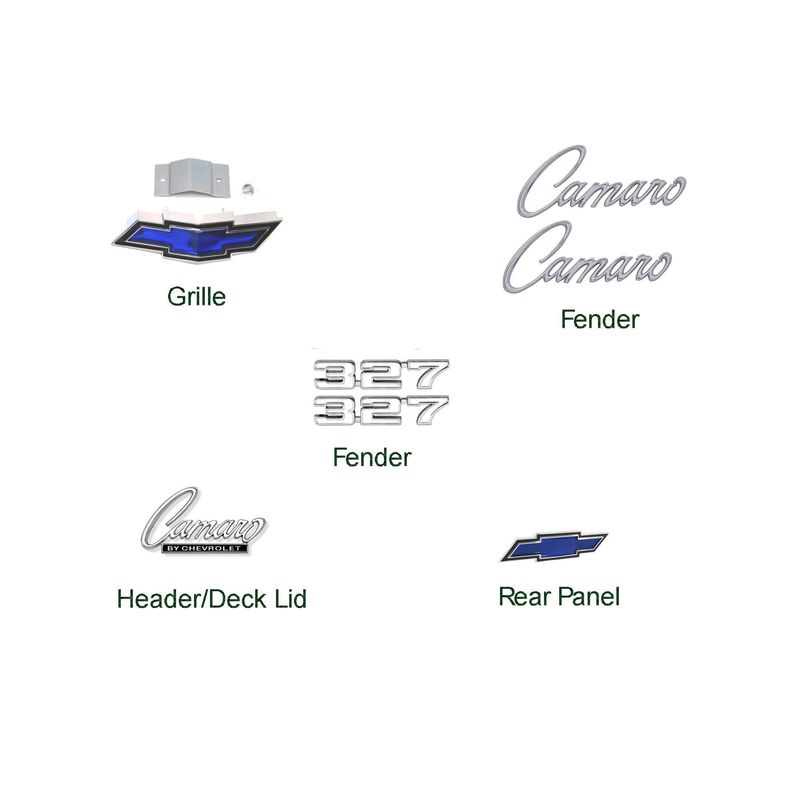 1969 Camaro Standard 327 Emblem Kit