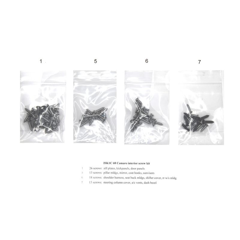 1968  Camaro/Firebird Interior Screw Kit