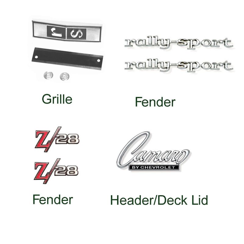 1968 Camaro &quot;RS Z28&quot; Emblem Kit