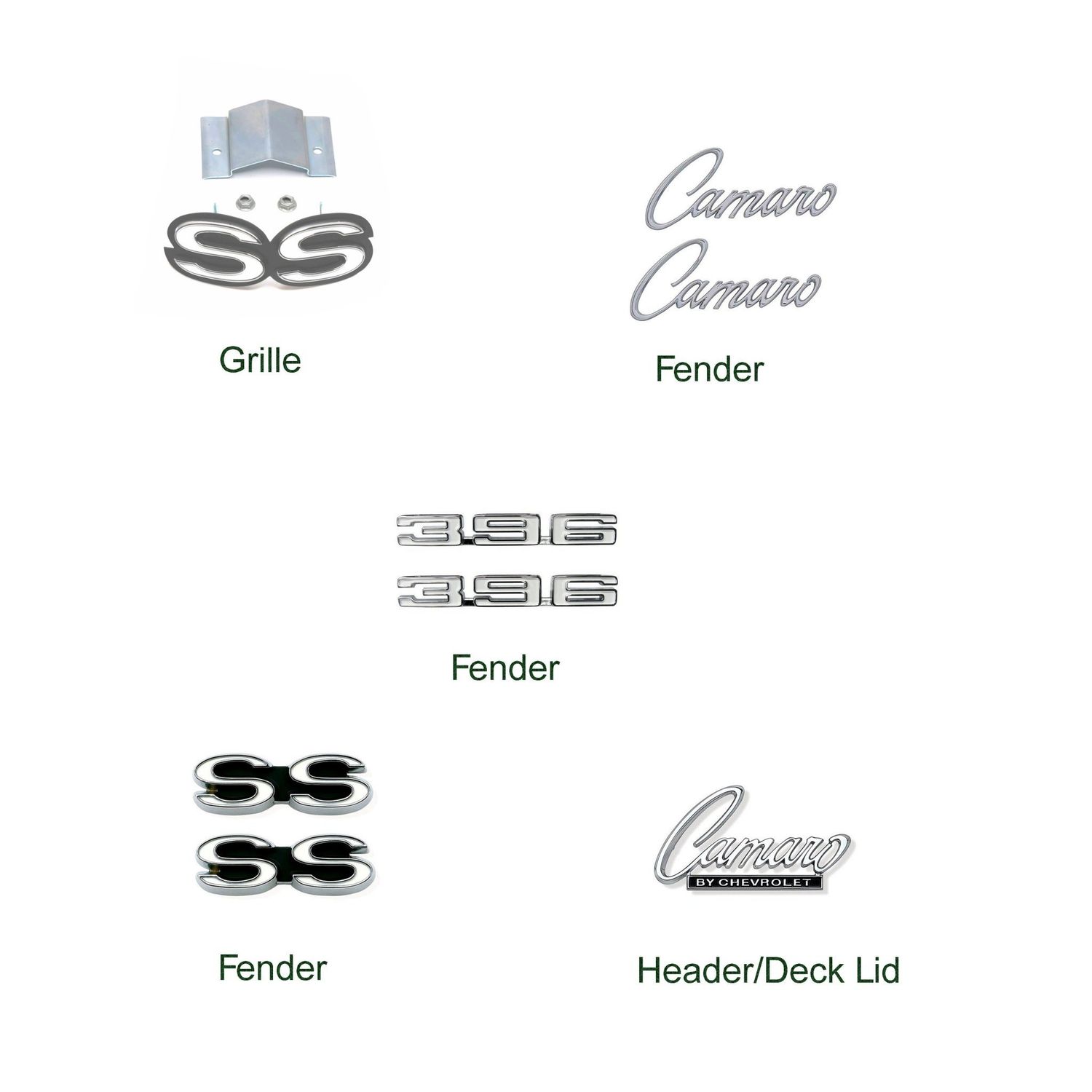 1968 Camaro &quot;SS 396&quot; Emblem Kit