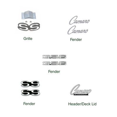 1968 Camaro &quot;SS 396&quot; Emblem Kit