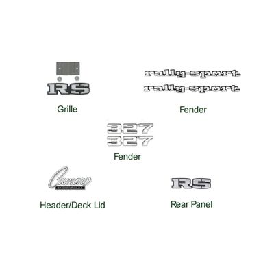 1969 Camaro RS 327 Emblem Kit