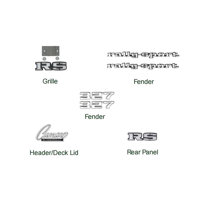 1969 Camaro RS 327 Emblem Kit