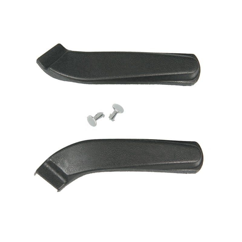 1967-70 Camaro/Firebird Seat Hinge Arm Covers Pair w/Clip - Black - Does one seat