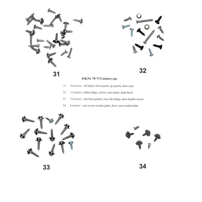 1970-73 Camaro/Firebird Interior Screw Kit