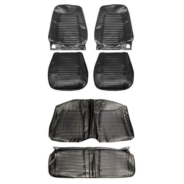 1969 Camaro Coupe Front Bucket Seats and Rear Fold Down Seat Covers - Black