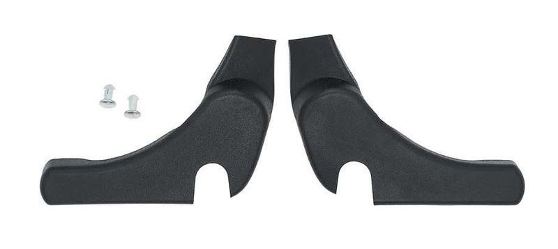 1971-81 Camaro Seat Side Hinge Covers w/ Clips - Pair - Does One Seat - Black