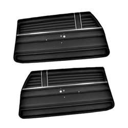 1968 Chevelle Pre-Assembled Front Door Panel  - Black