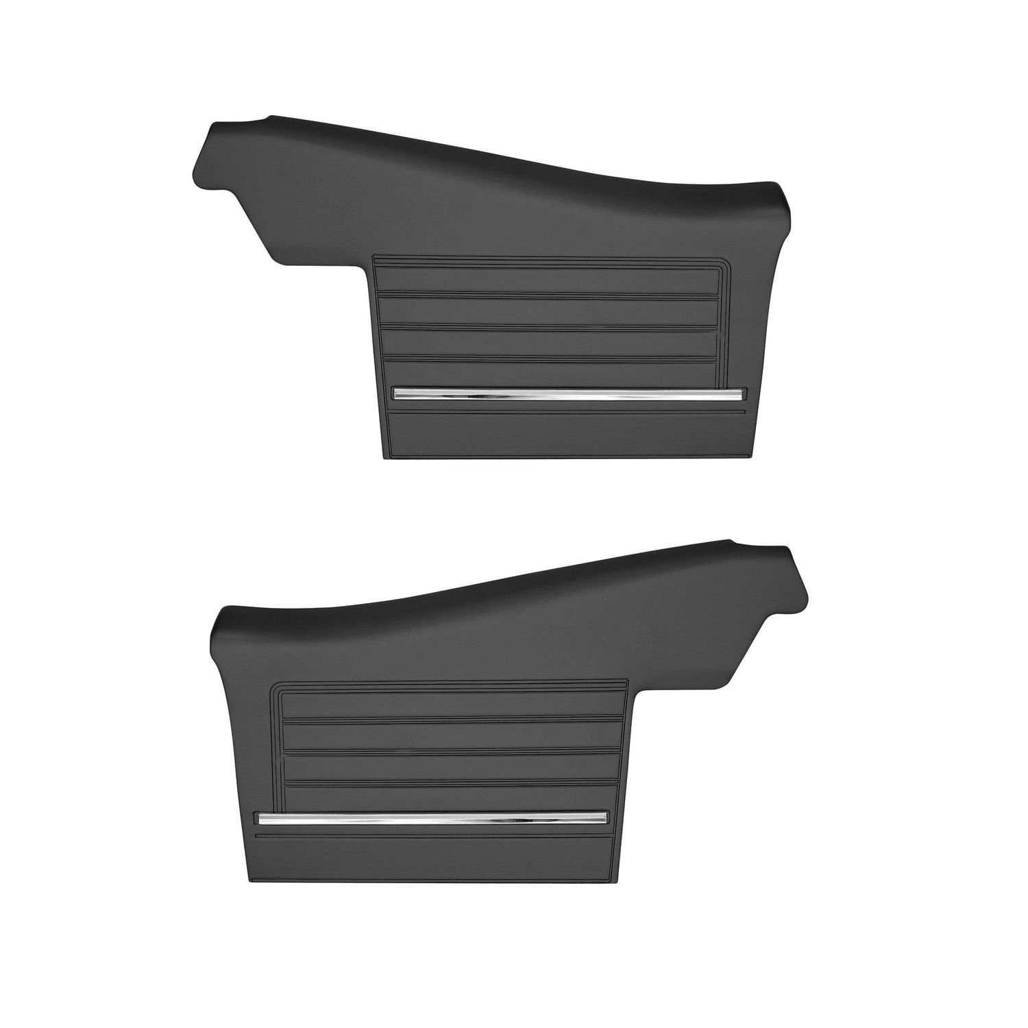 1968 Chevelle Pre-Assembled Rear Convertible Seat Side Panels, Pair - Black