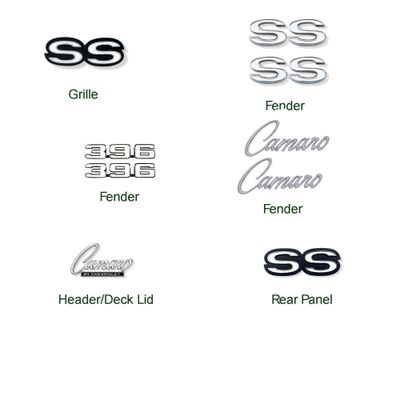 1969 Camaro SS 396 Emblem Kit