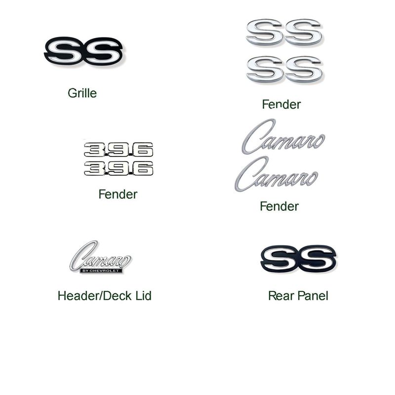 1969 Camaro SS 396 Emblem Kit