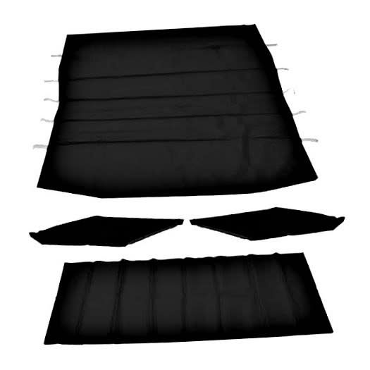 1966 Chevelle Headliner &amp; Sail Panel Kit w/Visor Material - Late Design - Black