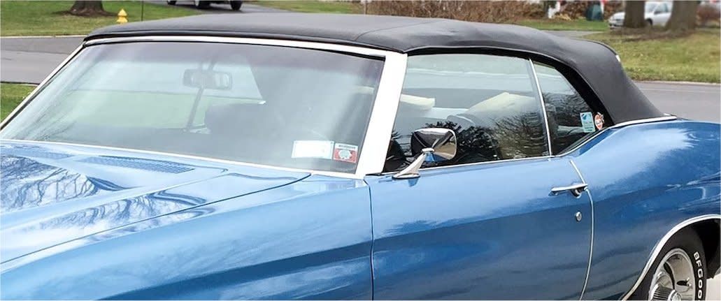 1968-72 Chevelle Convertible Top /w Glass Rear Window -Black