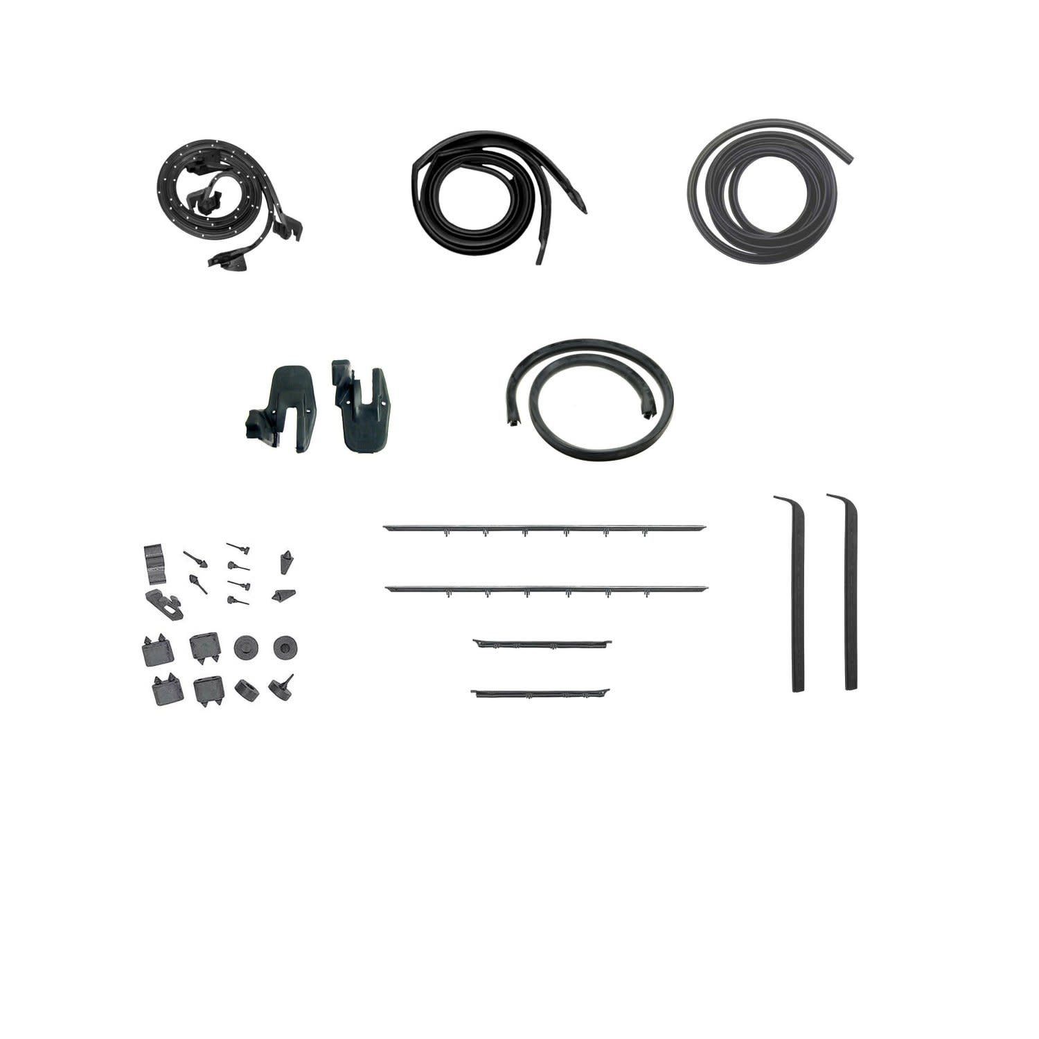 1968-69 Camaro/Firebird Weatherstrip Kit Coupe W/4-Pc Flat Bead Felts