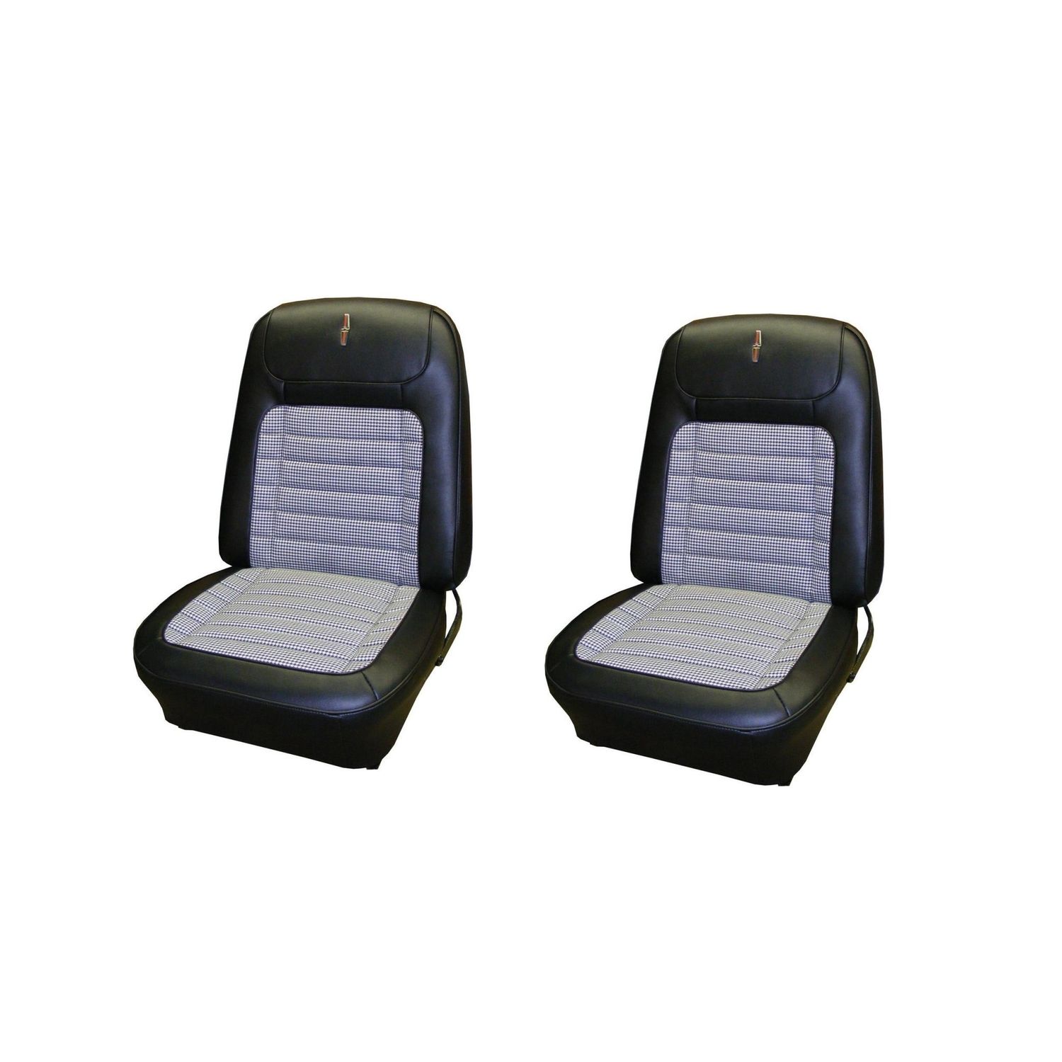 1968 Camaro Front Bucket Houndstooth Seat Covers - Black