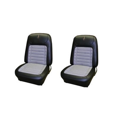 1968 Camaro Front Bucket Houndstooth Seat Covers - Black