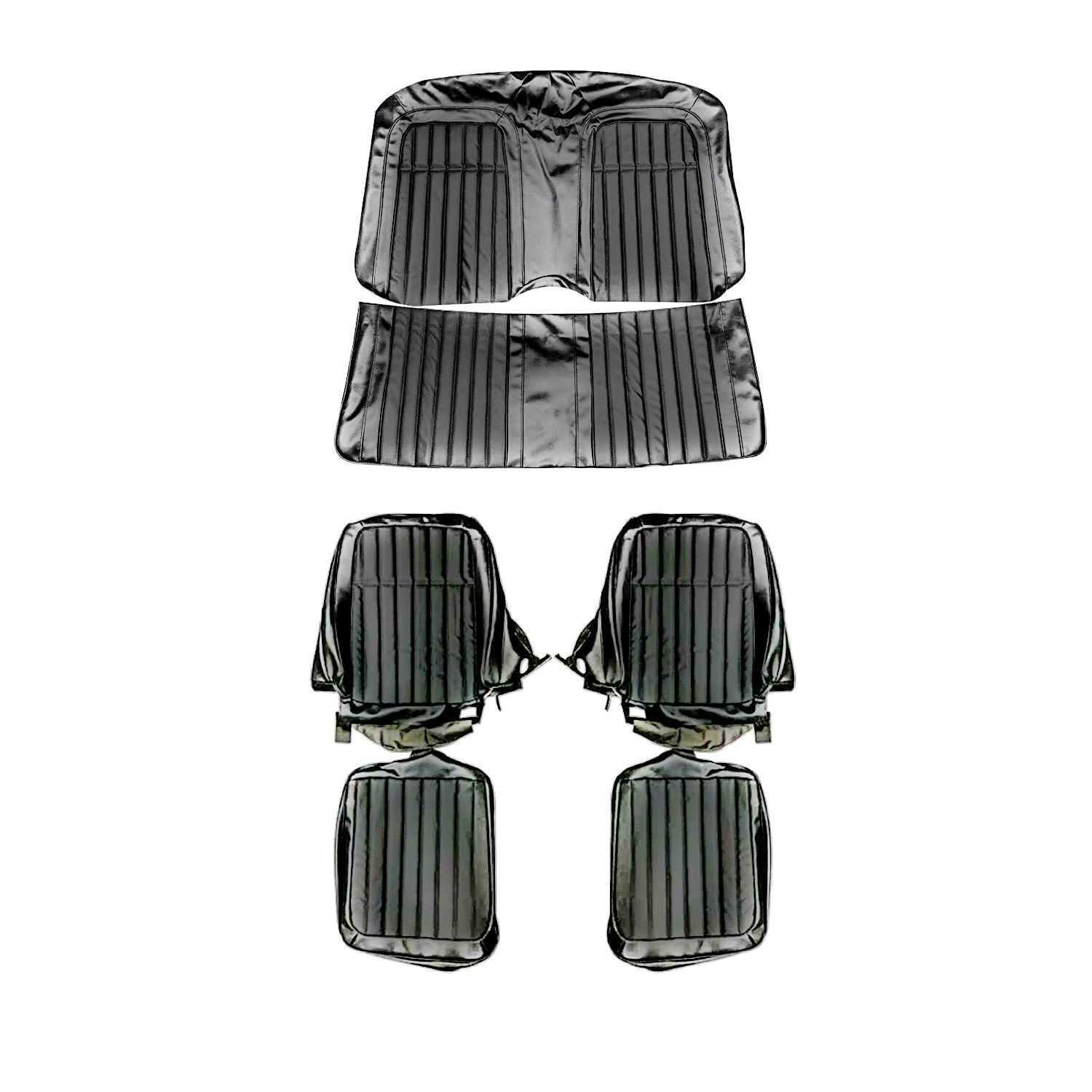 1969 Camaro Coupe Deluxe Front and Rear Seat Cover -  Black