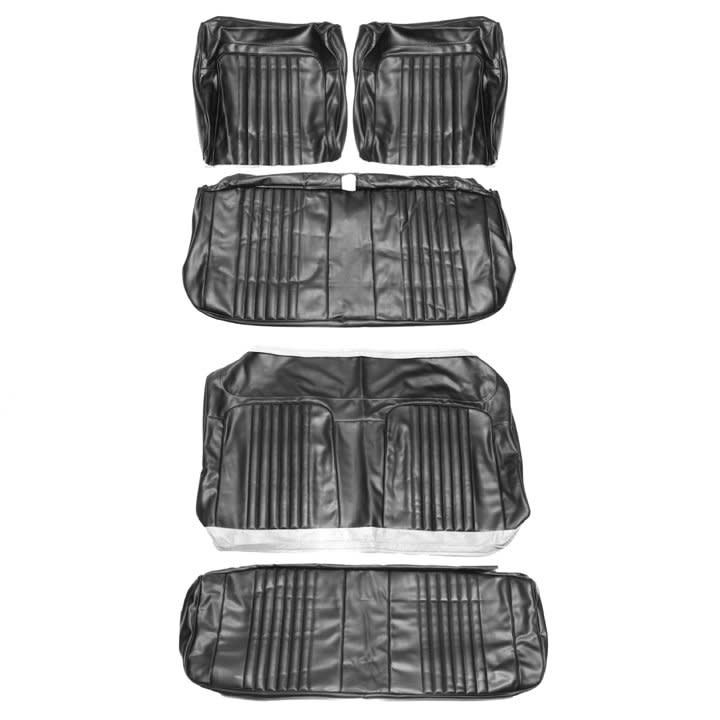 1971-72 Chevelle Coupe Front &amp; Rear Seat Cover Set - Black