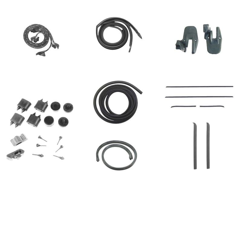 1968 Camaro Weatherstrip Kit Coupe w/ Ledge Molding 4Pc Flat Bead Felts