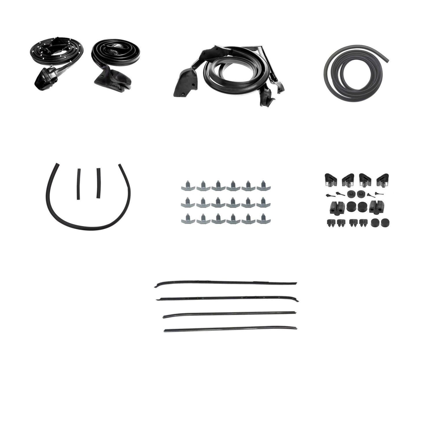 1970-81 Camaro Firebird Hardtop Weatherstrip Kit w/ 4-Piece Felts w/o Chrome Bead
