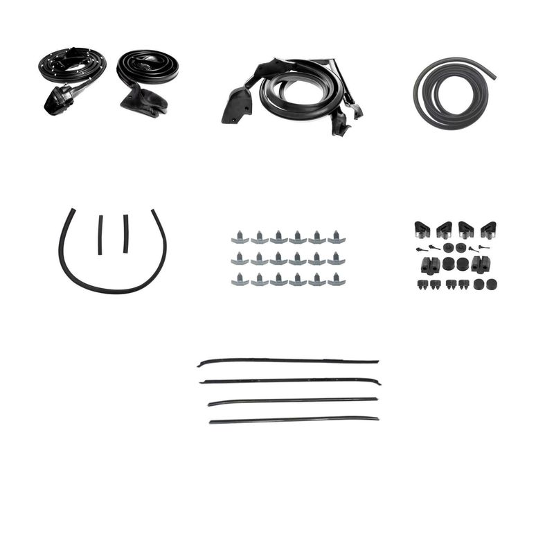 1970-81 Camaro Firebird Hardtop Weatherstrip Kit w/ 4-Piece Felts w/o Chrome Bead