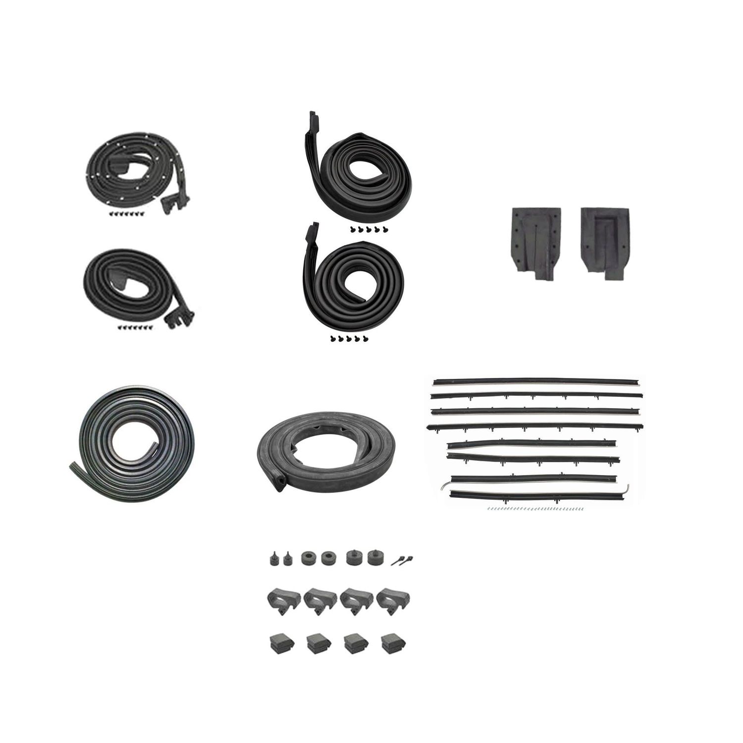 1966-67 Chevelle Hardtop Weatherstrip Kit Authentic Style 8Pc Felts