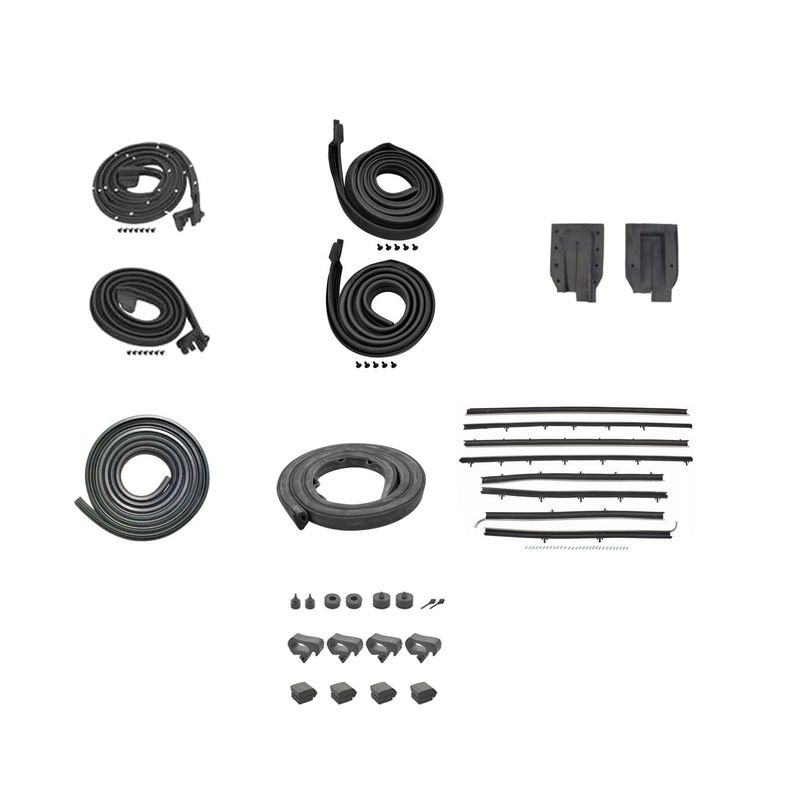 1966-67 Chevelle Hardtop Weatherstrip Kit Authentic Style 8Pc Felts