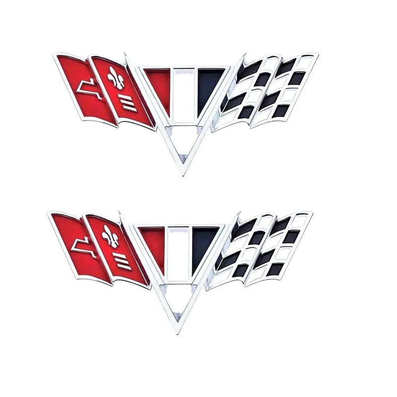 1967 GM Fender Emblem V-Flag - Pair