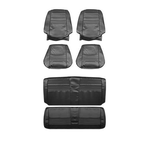 1967 Chevelle Coupe Front Bucket Seats &amp; Rear Seat Covers  - Black