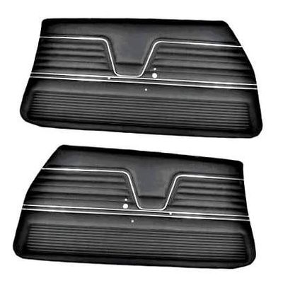 1969 Chevelle Front Pre-Assembled Door Panel - Black - Pair