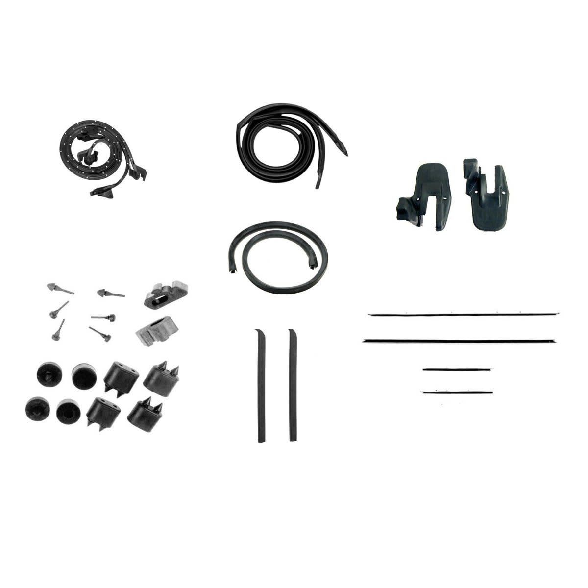 1968 Camaro Weatherstrip Kit Conv w/ Ledge Molding 4Pc Flat Bead Felts