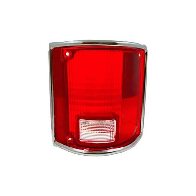 RH Fleetside Tail Light Lens w/Chrome Trim 1973-91 Chevy Truck C/K 10