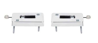 1969 Camaro Firebird Headrest Escutcheon / Locks -  Chrome - Pair