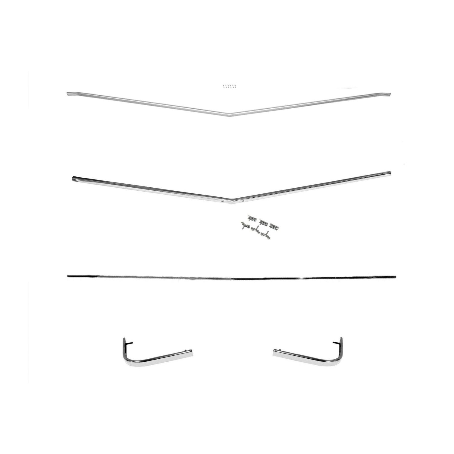 1969 Chevelle El Camino SS Grille Molding Kit; 5-Pieces