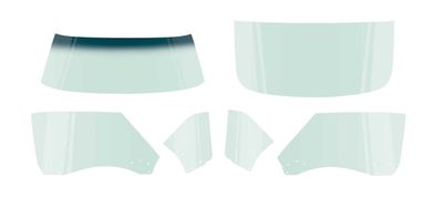 1968-69 Camaro Firebird Coupe Glass 6-Piece Kit - Tinted