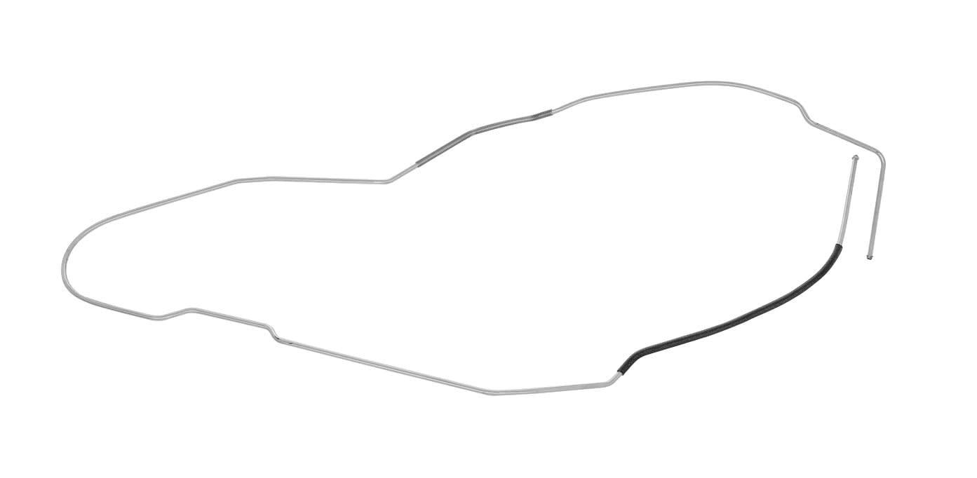 1964-67 Chevelle Hardtop Pre-Bent 3/8&quot; OE Steel Front To Rear Fuel Line