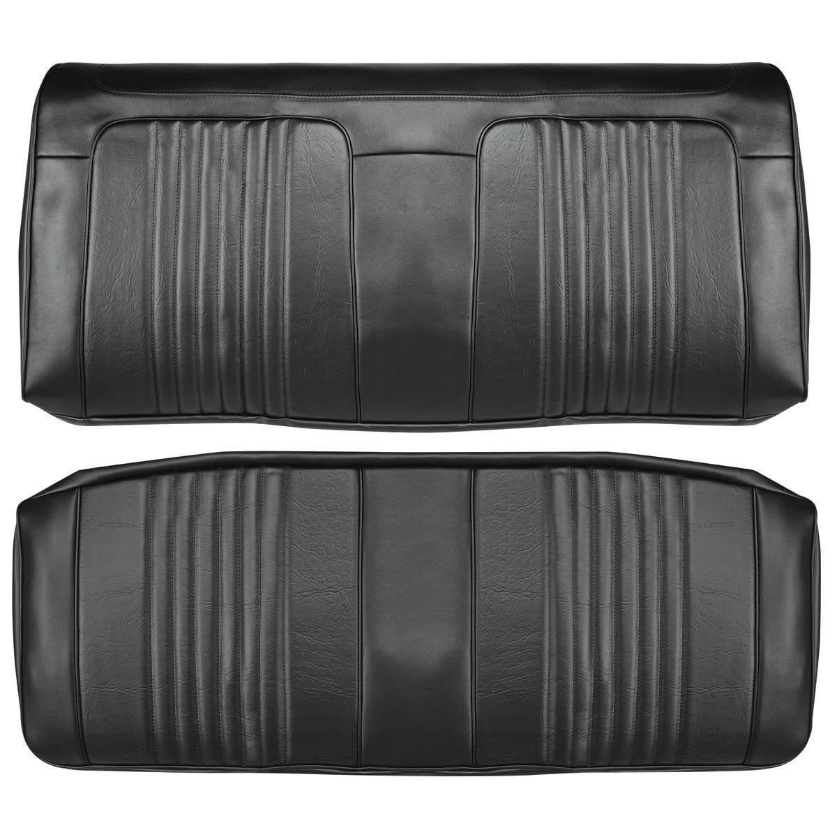 1971-72 Chevelle Rear Convertible Seat Upholstery - Black