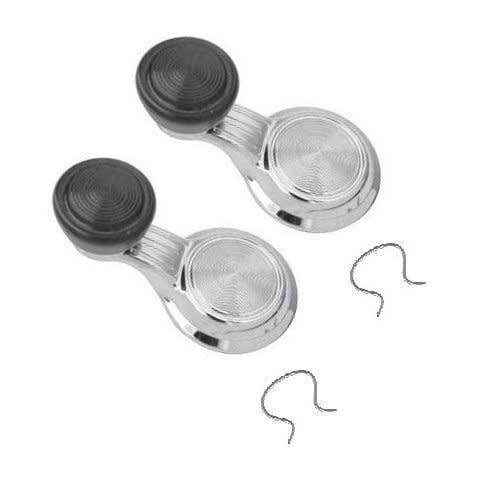 1968 Chevelle Vent Window Cranks w/clips &amp; Black Knobs 4-Pc