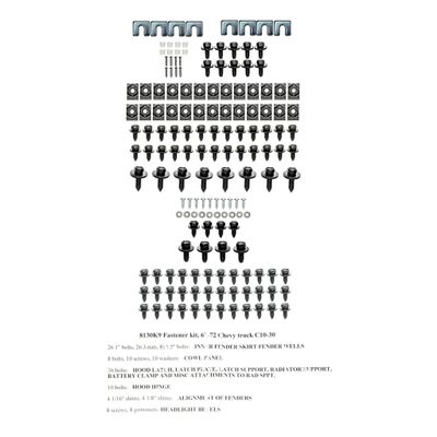 1967-72 Chevy Truck Front Sheet Metal Bolt Kit
