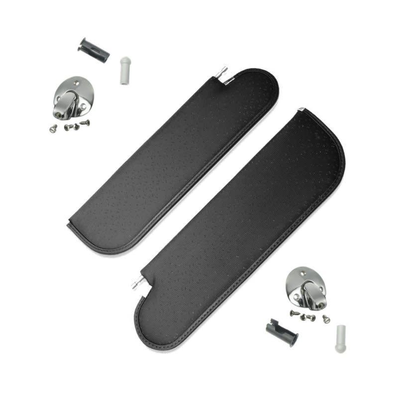 1971-72 Chevelle Coupe Sunvisor Kit - Visors, Bases,  Bushings &amp; Hardware - Black