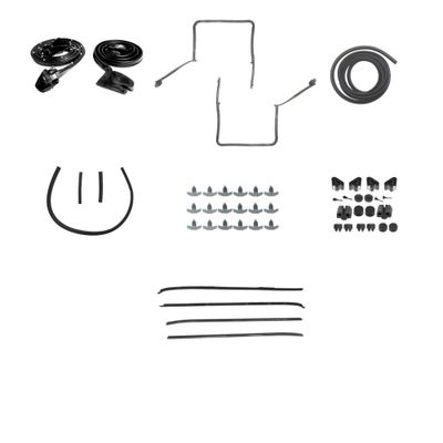 1970-81 Camaro Coupe Weatherstrip Kit w/ T-tops 4-Piece Felts w/o Chrome Bead
